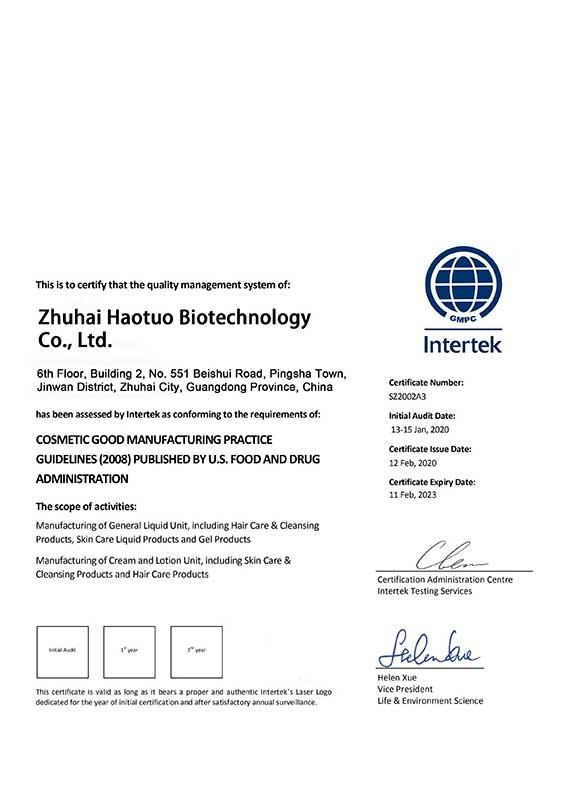  - Gia Công Mỹ Phẩm - Zhuhai Haotuo Biotechnology Co., Ltd.